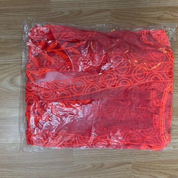 Coral Lace Duster with 3/4 Sleeves Kimono - Picture 7 of 7